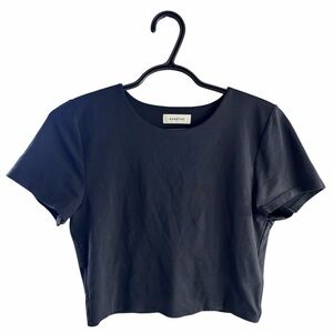 Babaton Black Cropped Short Sleeve Top